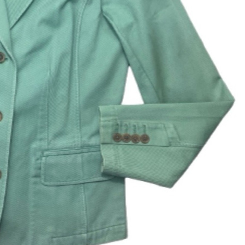 Lands’ End Fairycore Mint Green Cottagecore Denim Blazer Jacket - Picture 6 of 10